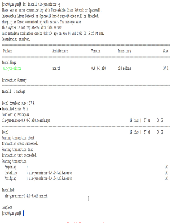 Building a DNF/YUM mirror from ULN – Software Management with DNF